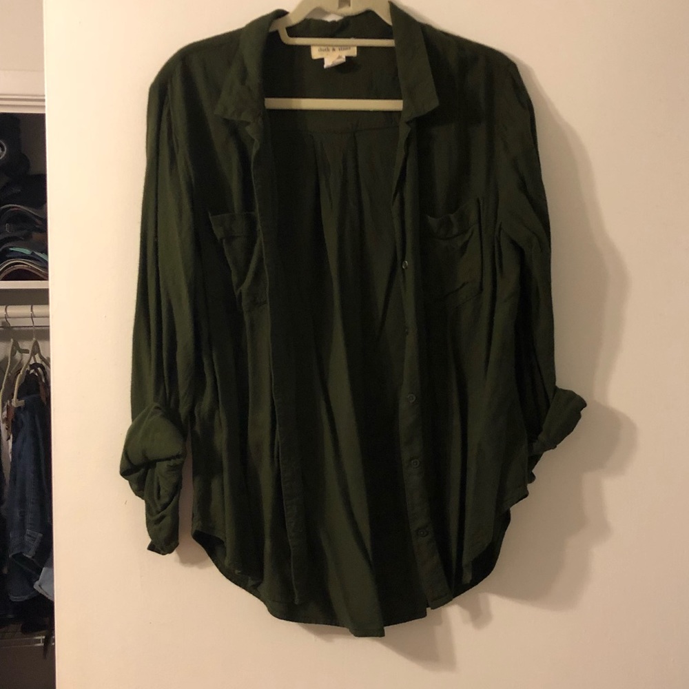 Green Anthropologie button down, Cloth & Stone